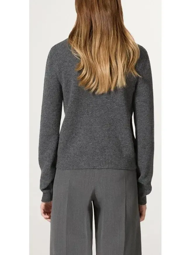 Women’s Embellished Gray Wool Cardigan Sweater