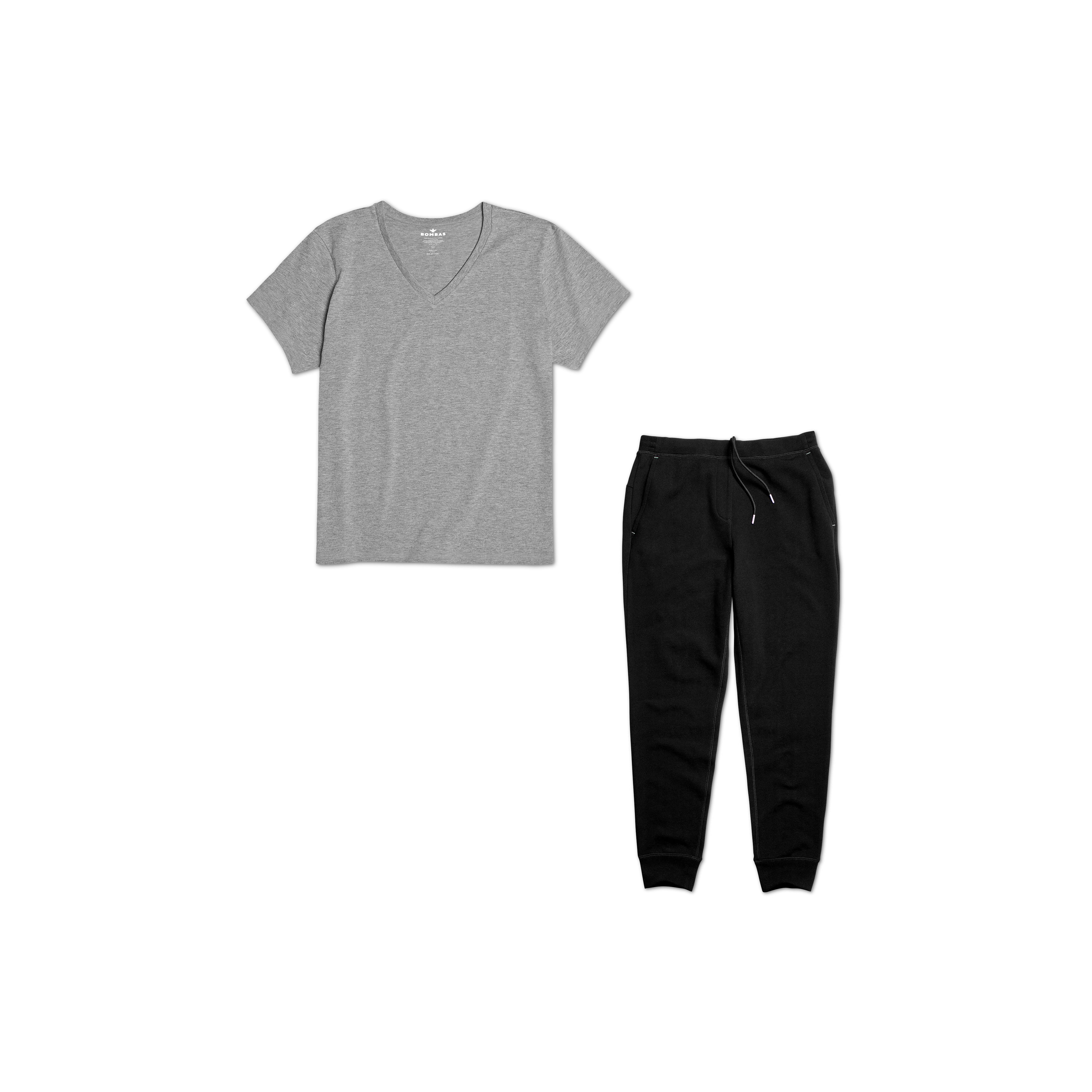 Women's V-Neck T-Shirt & Sweatpants 2-Pack