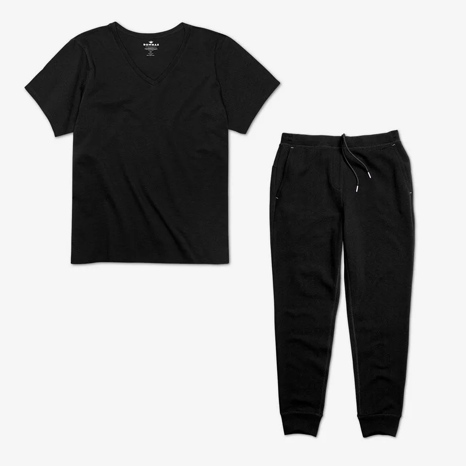 Women's V-Neck T-Shirt & Sweatpants 2-Pack