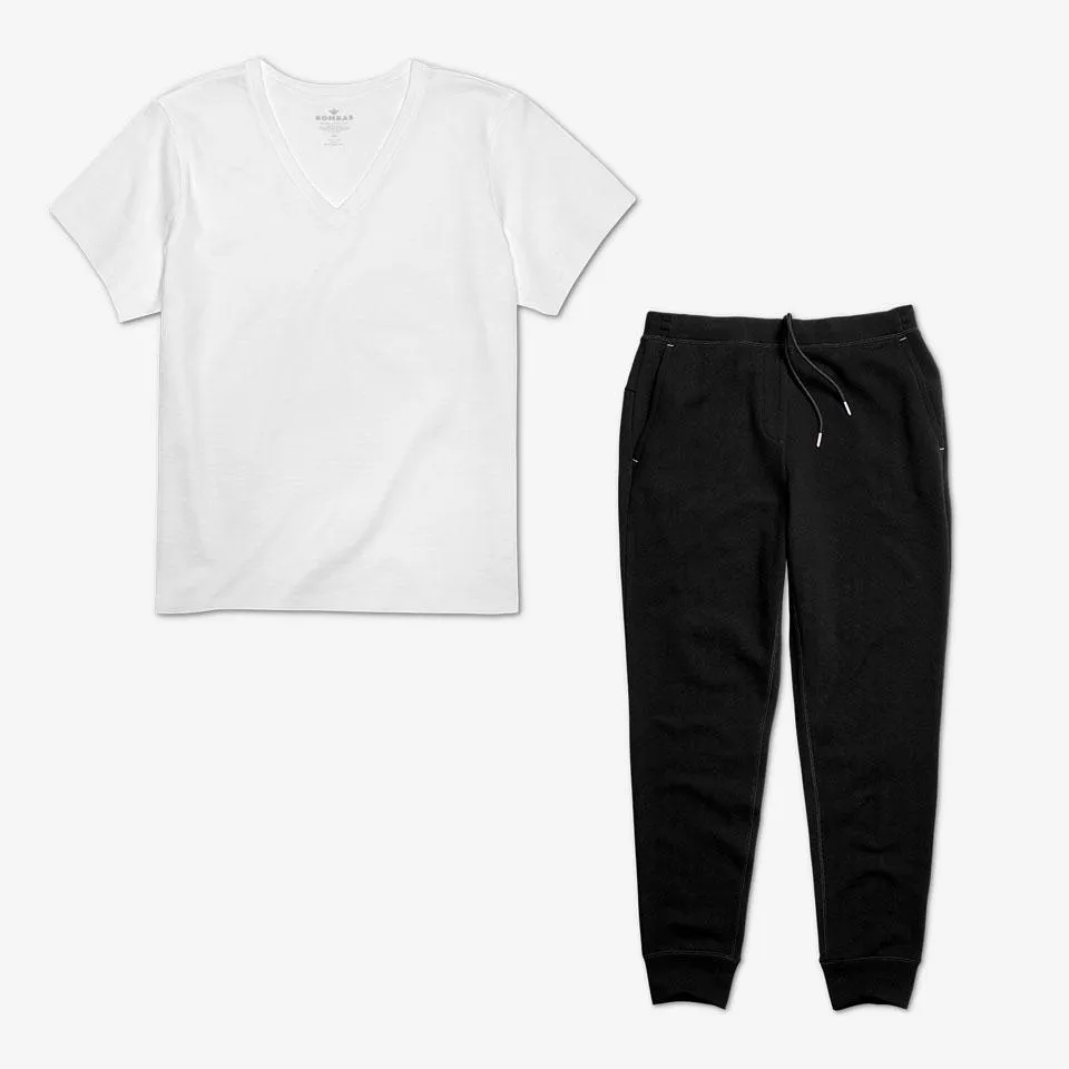 Women's V-Neck T-Shirt & Sweatpants 2-Pack